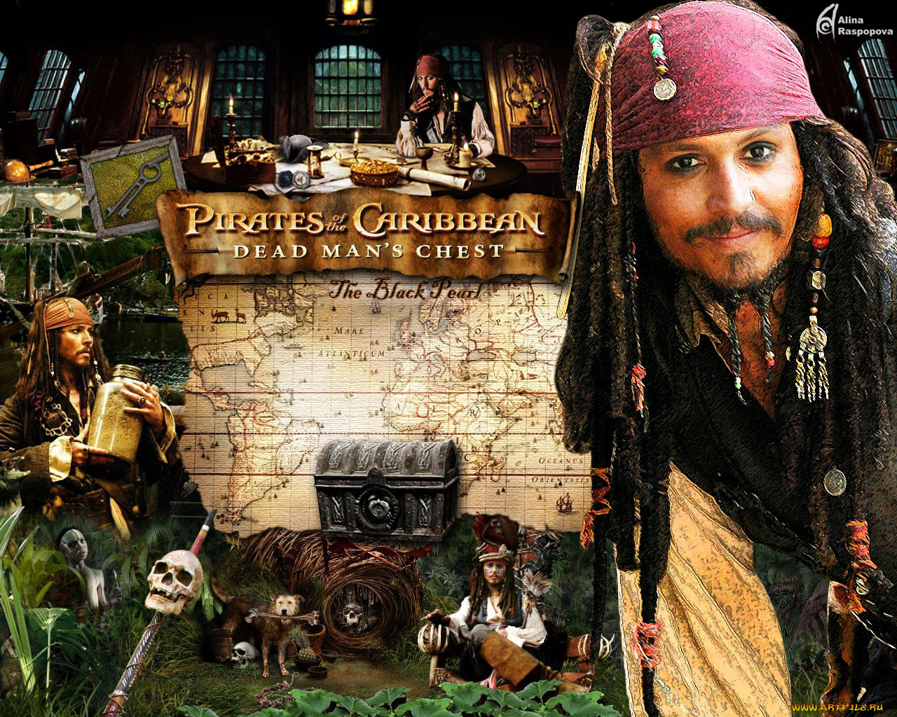 пираты, карибского, моря, сундук, мертвеца, кино, фильмы, pirates, of, the,...